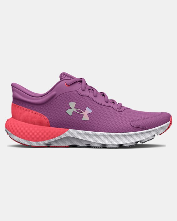 Girls' Grade School UA Charged Escape 4 Iridescent Running Shoes, Purple, pdpMainDesktop image number 0